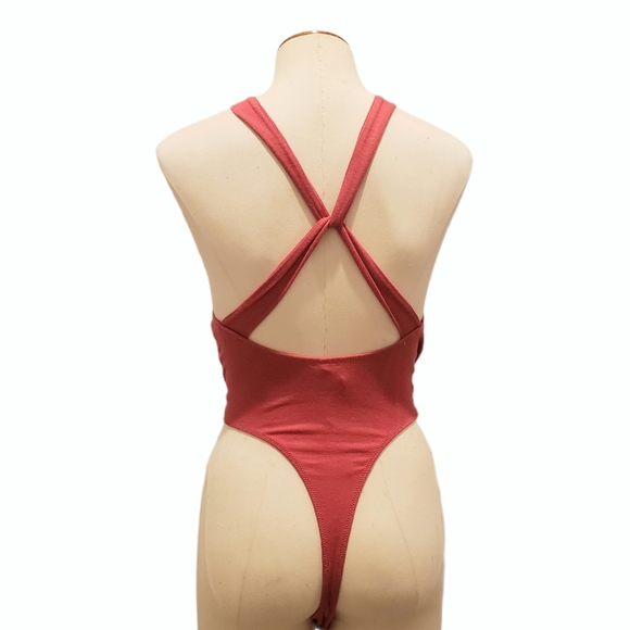 Free People Up And Around Bodysuit Cherry Red - Picture 6 of 9